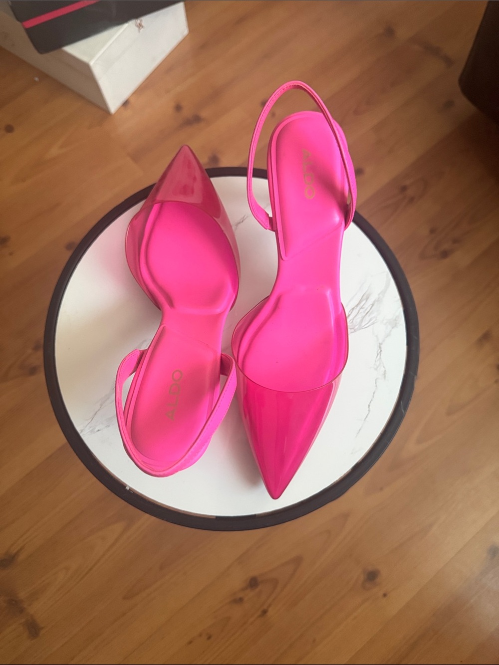 ALDO Hot Pink Pointed Slingback Heels - Picture 2 of 6